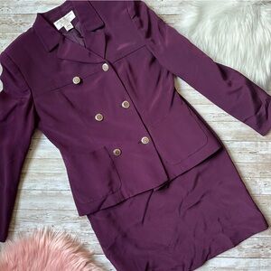 Jones New York Dress 2-piece Dress Suit | 6 Petite | Purple